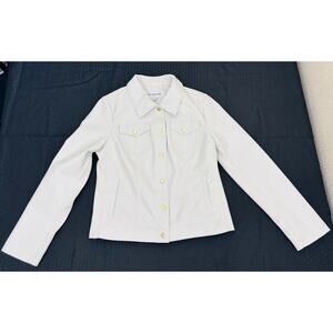 Marc New York White Faux Leather Jacket, Women's Small, New